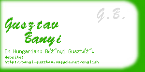 gusztav banyi business card